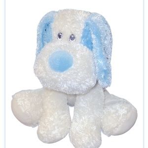 Aurora Baby Puppy Dog Plush Stuffed Animal White Light Blue